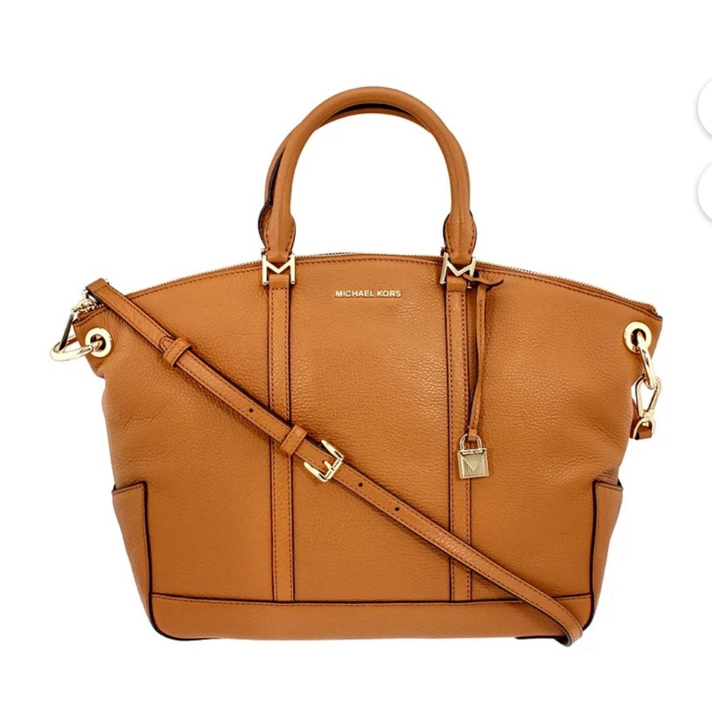Michael Kors Large Beckett Small Pebble Top Zip Leather Shoulder Bag Satchel